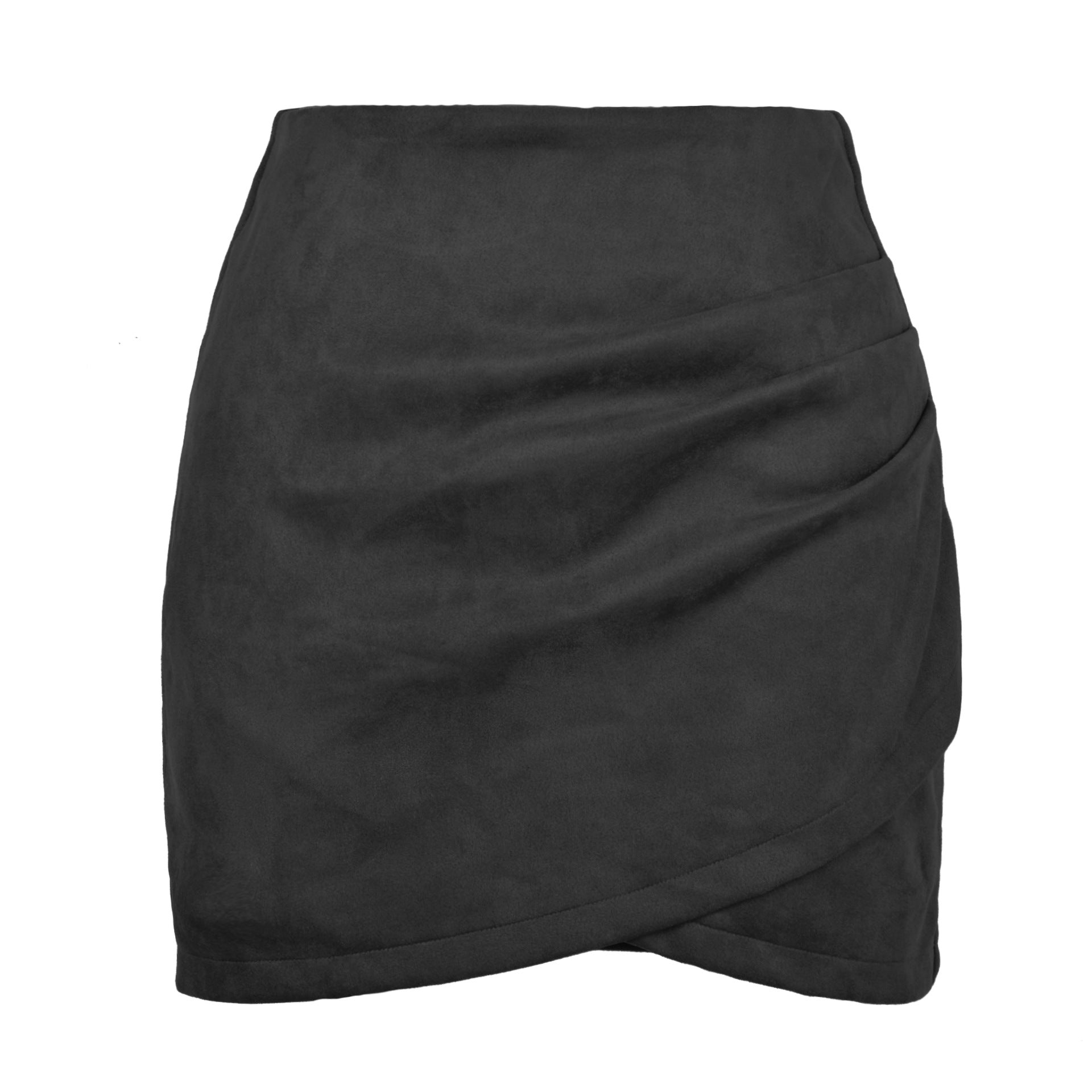 Women's Solid Color Sheath Heap Pleated Irregular Skirt