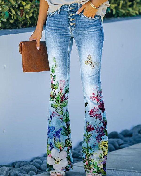 Charming Women's Imitation Casual Trousers Thin Women's Jeans