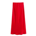 Durable Women's Fashion Simple Multicolor Satin Skirts