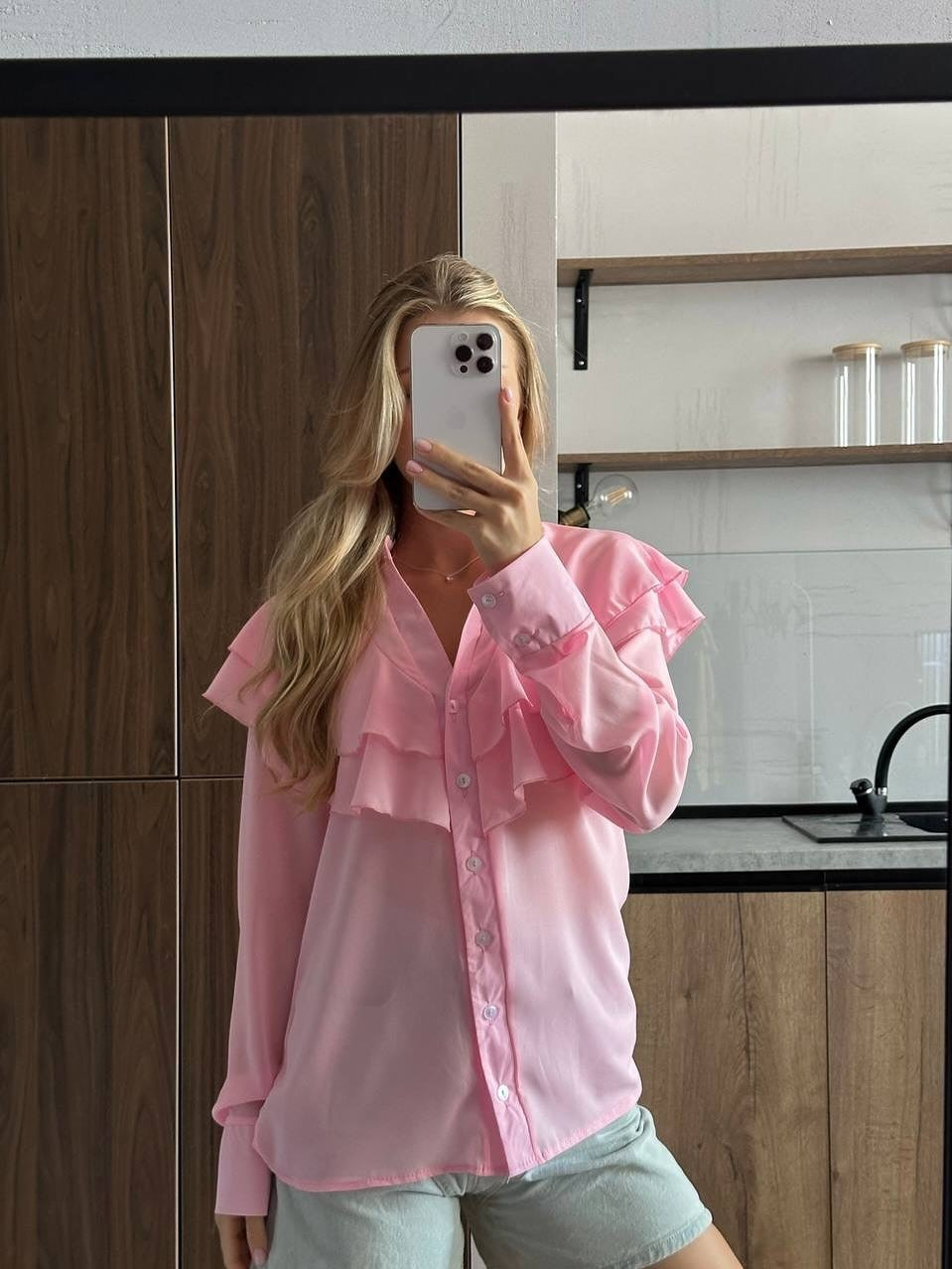 Women's Lotus Leaf Chiffon Shirt Elegant Classic Tops