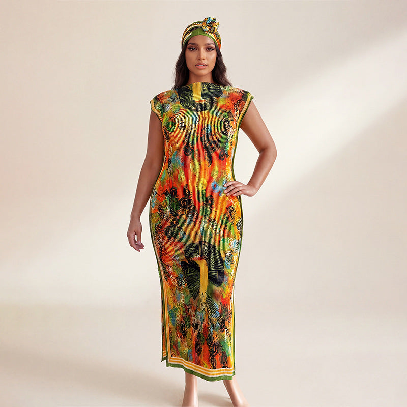 Women's Source African Robe With Scarf Arab Dress