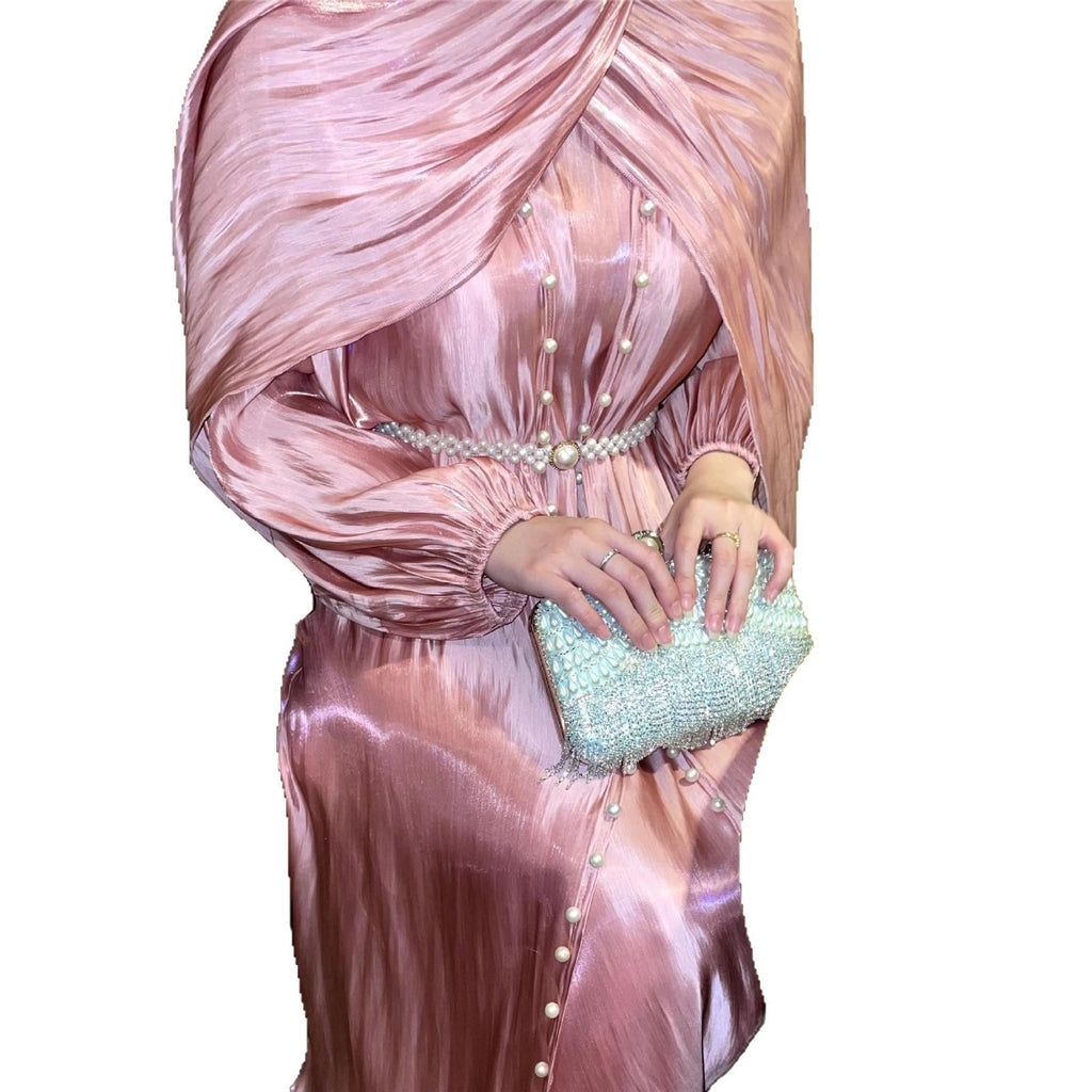 Stylish Women's Streamer Yarn Three-piece Long Dress