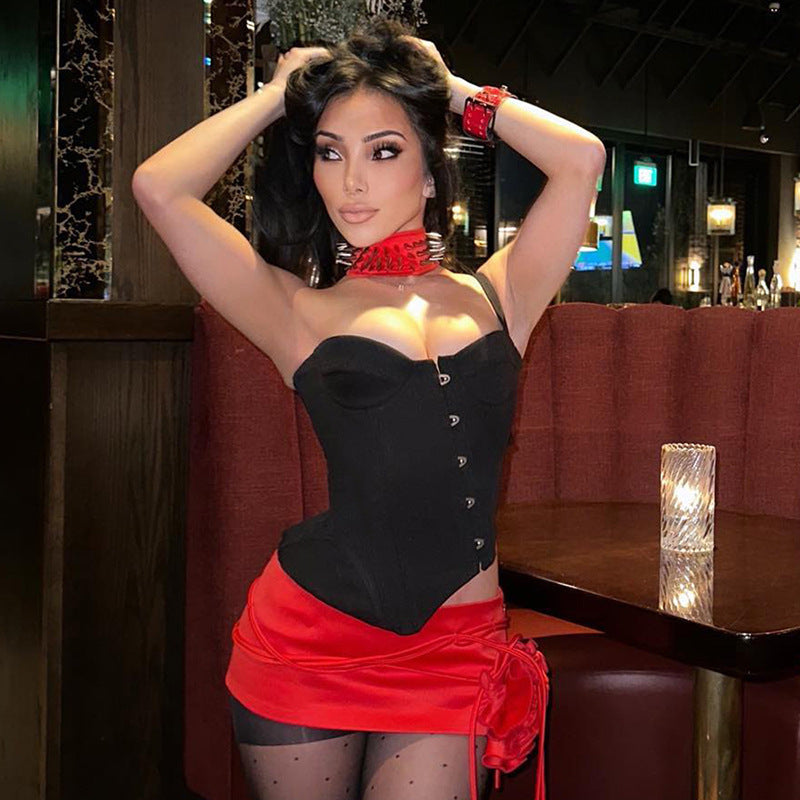 Women's Belly Contracting Court Corset Tights Steel Tops