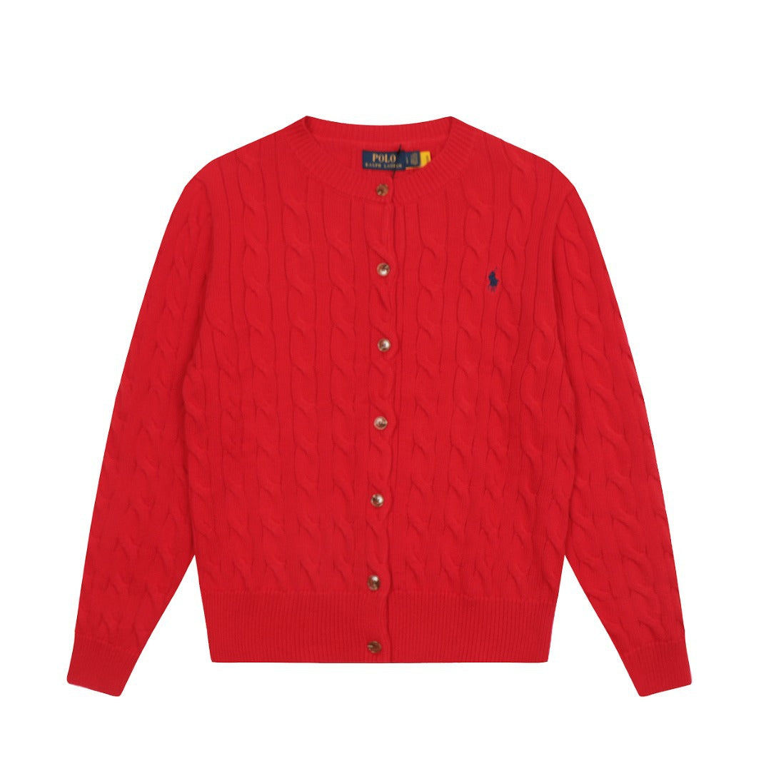 Women's & Men's Ruff Round Neck Solid Color Pony Women's Sweater