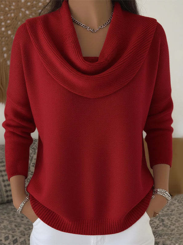 Cool Innovative Women's Solid Color Long-sleeved Sweaters