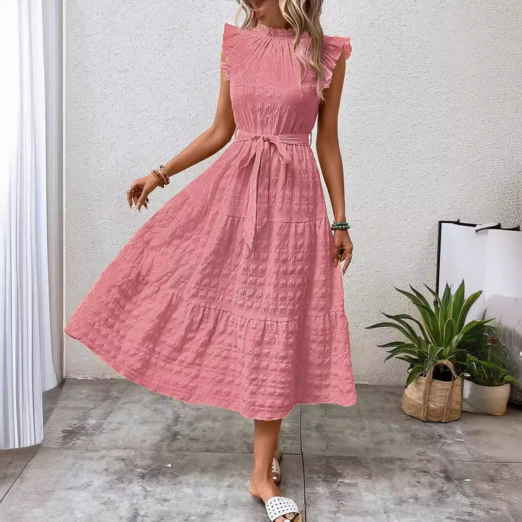 Casual Women's Bohemian Sleeveless Large Swing Dress