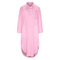 Women's Solid Color Buttons Slit Loose Breathable Casual Shirt Cotton Linen Dress