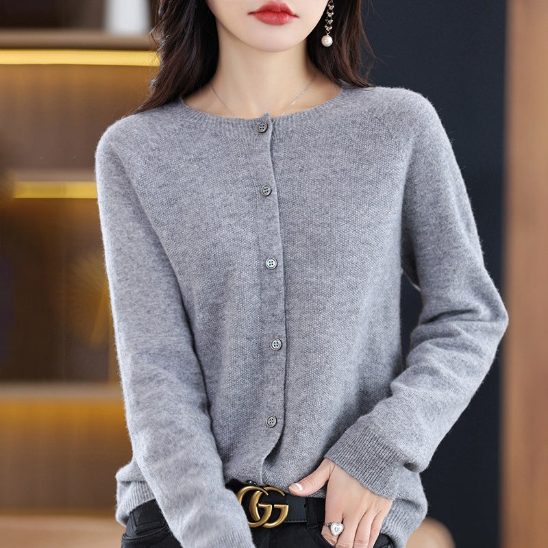 Women's Neck Knitted For Autumn Loose Long Sleeve Bottoming Women's Sweater