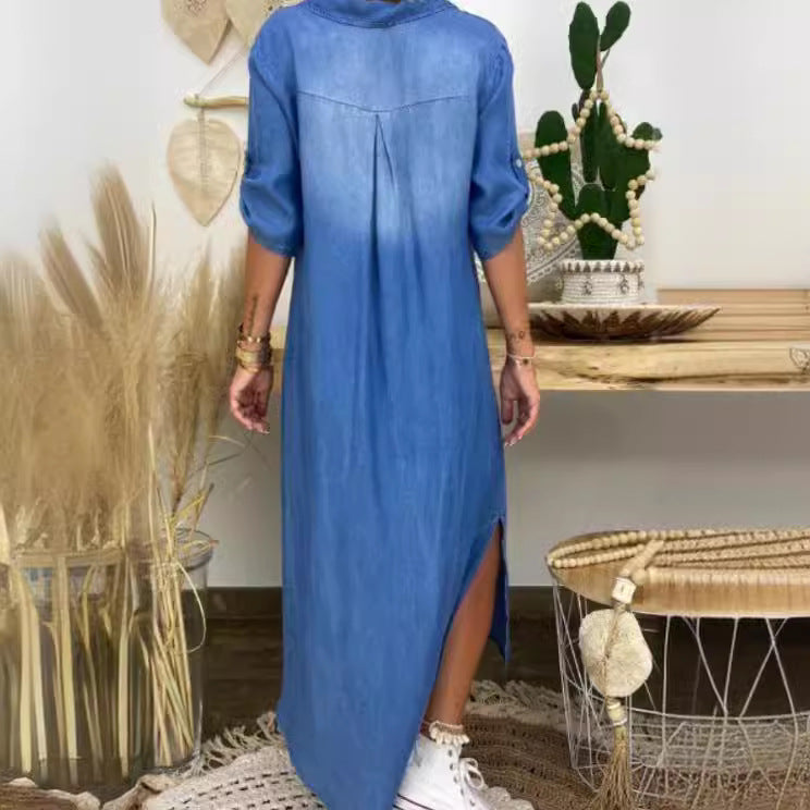 Charming Pretty Women's Loose Washed Denim Dress
