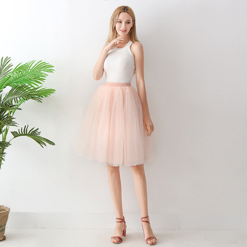 Women's High Waist Mesh Pettiskirt Adult Skirts