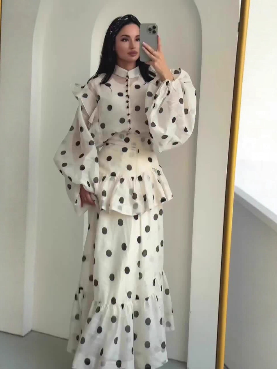 Women's Autumn Vintage Court Style Soft Temperament Long Sleeve Dress