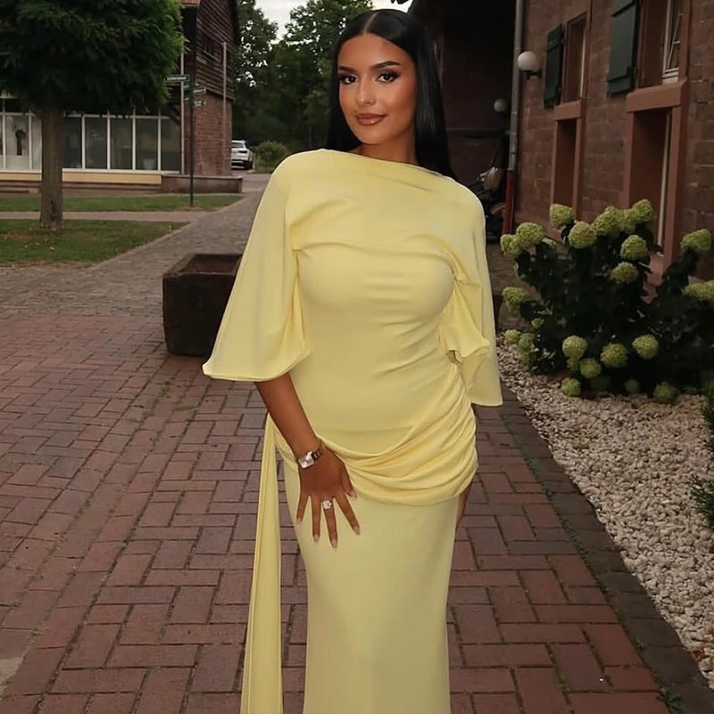 Women's Backless Sexy Pleated Loose Hip Split Long Skirts
