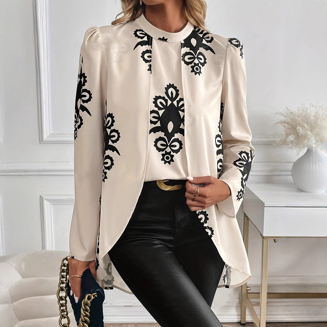 Durable Women's Long Sleeve Shirt Elegant Blouse