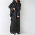Women's Early Spring High-grade Small Hooded Solid Color Loose Dress