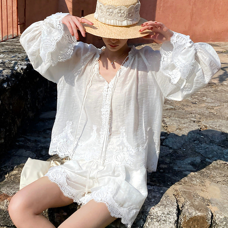 Women's Spring South Oil French Long-sleeved Shirt Niche Blouse