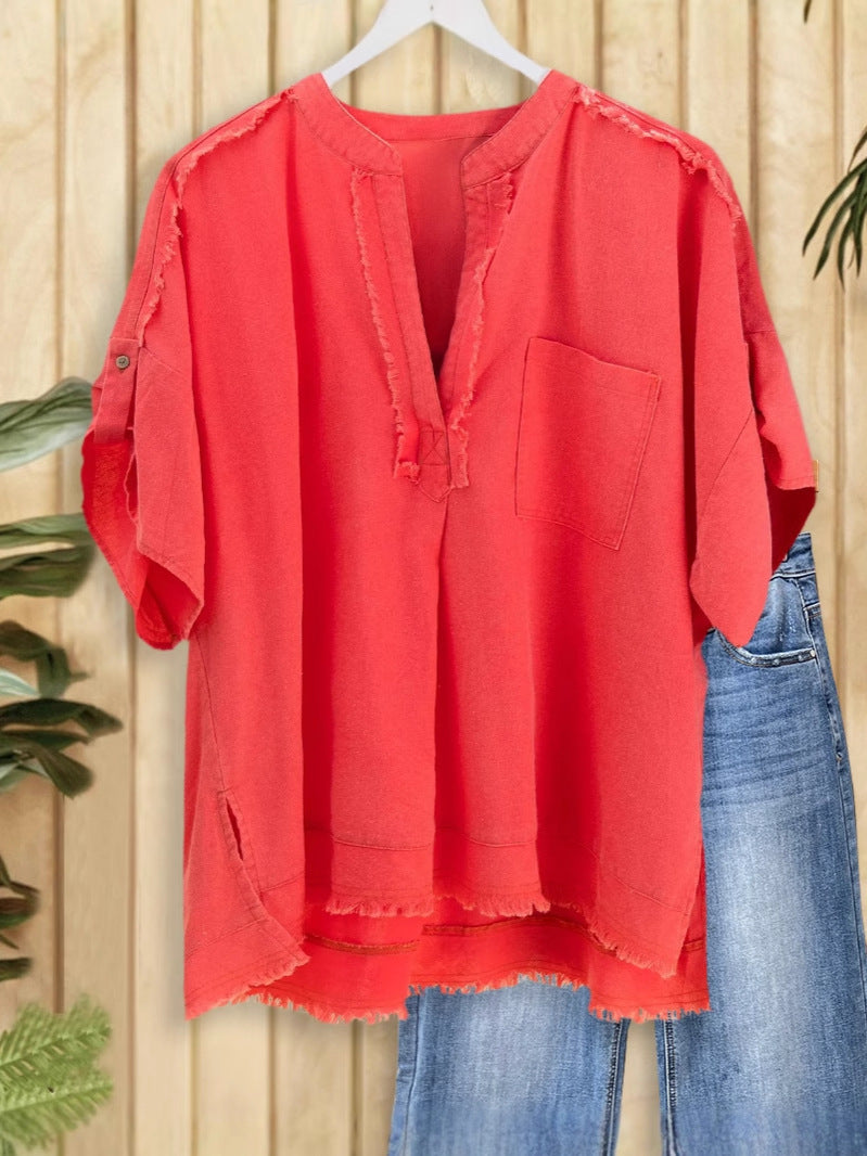Women's Casual Fashion Comfortable Slim Looking Large Women's T-shirt