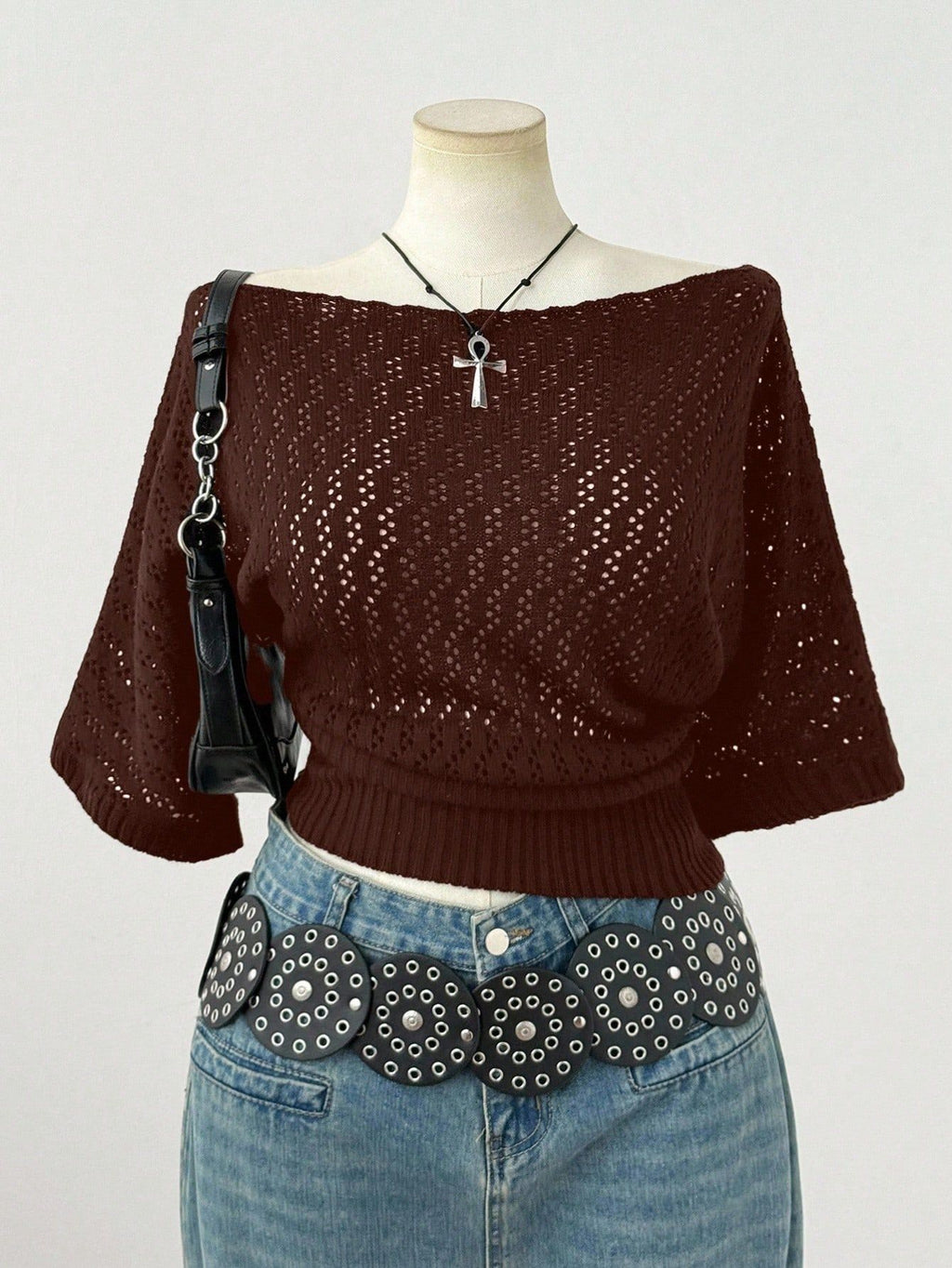 Women's French Style High-grade Hollow Wool Summer Slim Sweaters