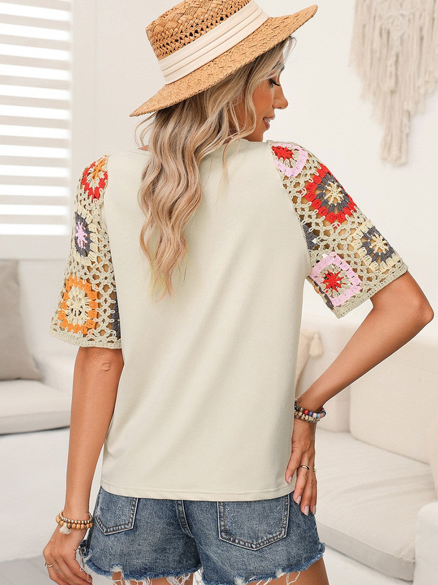 Women's Round Neck Half Sleeve Shirt Casual Women's T-shirt