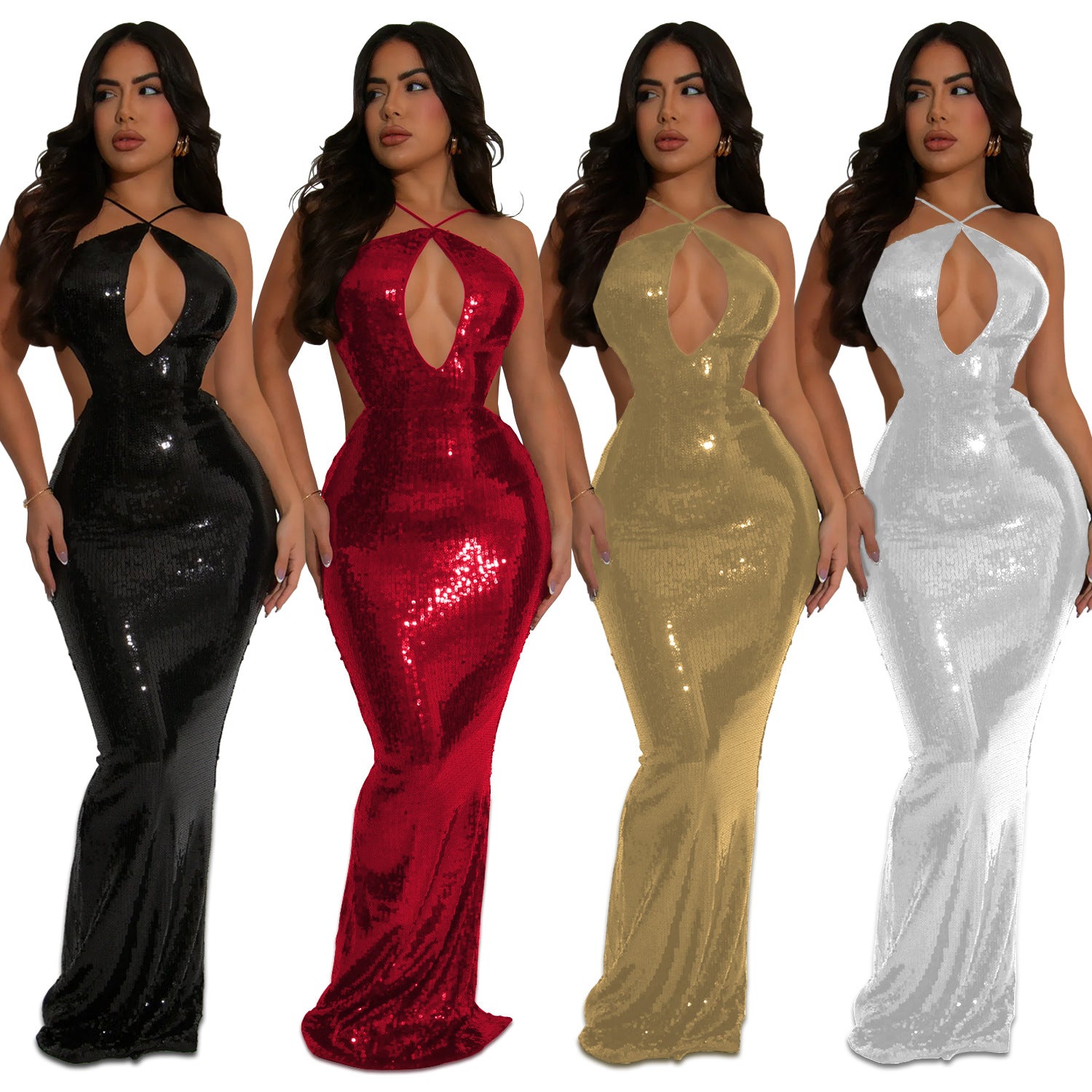 Durable Women's Fashion Wear Sequined Camisole Dress
