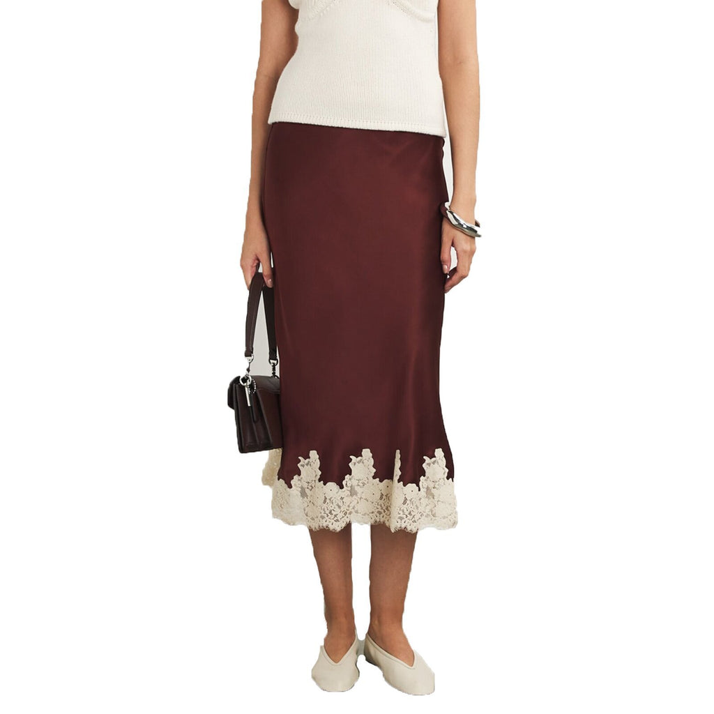 Women's Spring Lace Silk Stitching Vacation Seaside Skirts