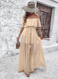 Women's Bohemian Sexy Solid Color Sleeve Dress
