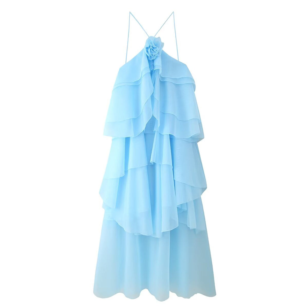 Women's Early Spring Laminated Decoration Elegant Dress