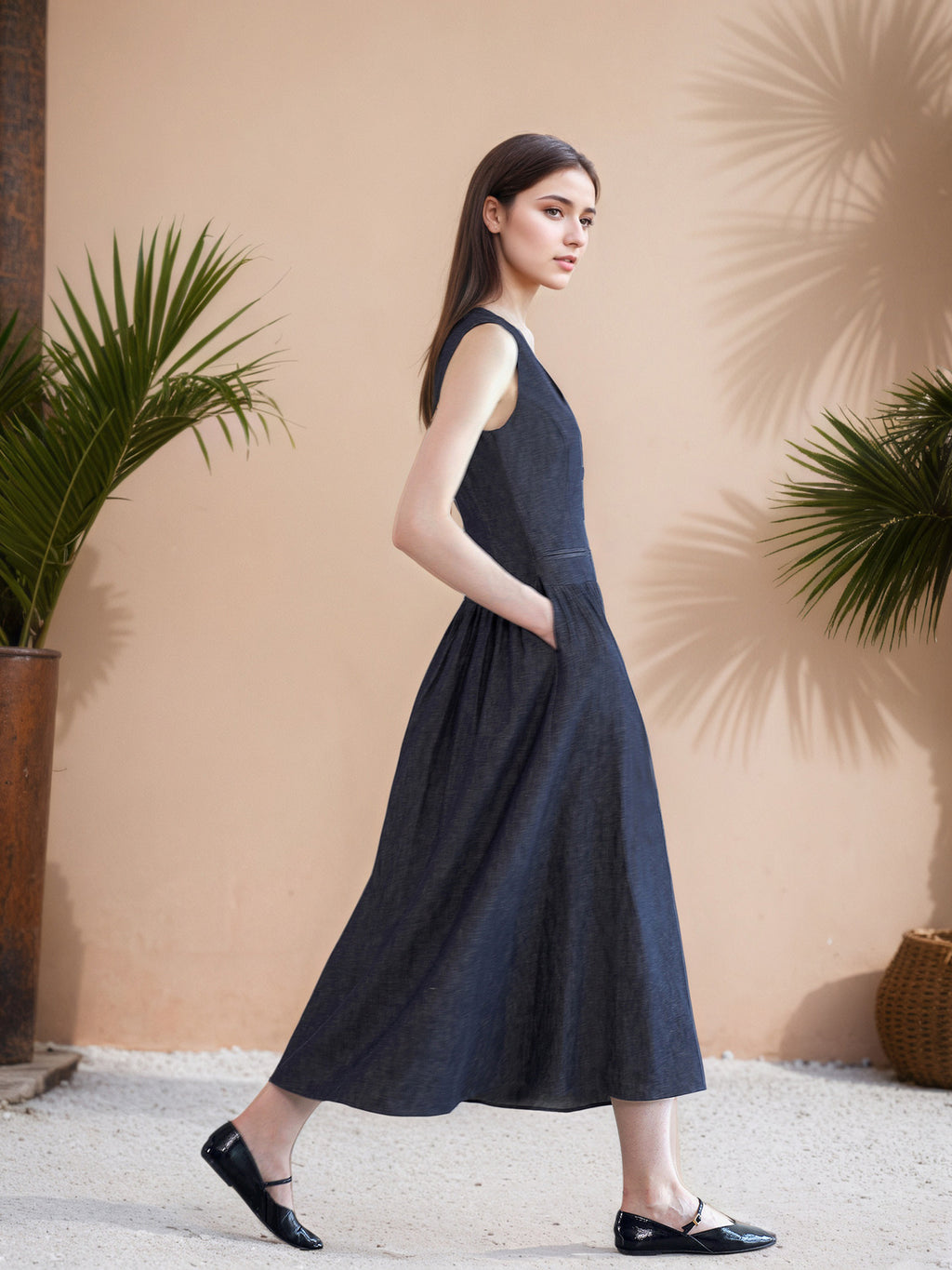Summer Design Pocket Midi Simple Graceful Dress