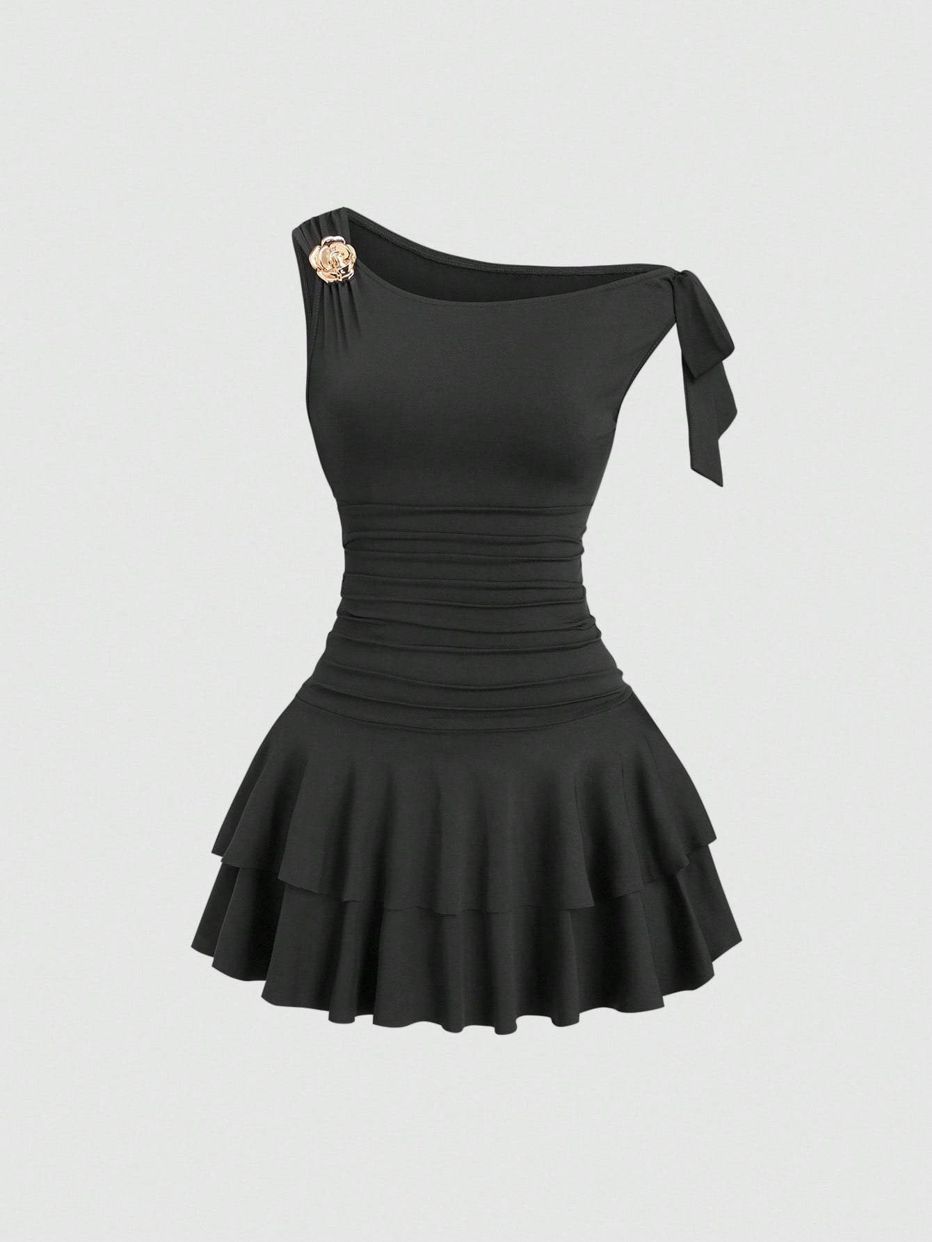 Fashionable Elegant Backless Design Cake Halter Dress
