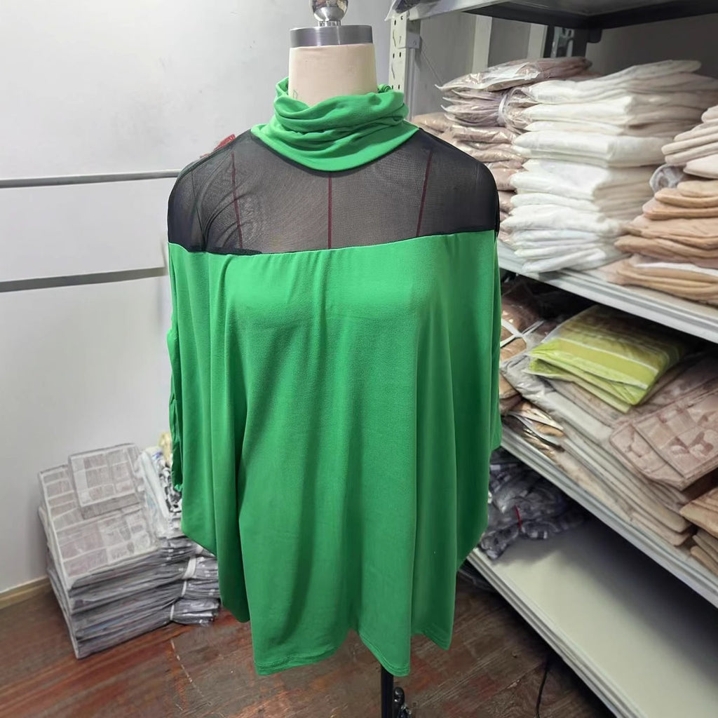 Four Shoulder Cloak Type Loose-fitting Batwing Sleeve Women's T-shirt