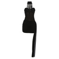 Women's Sexy Mesh Stitching Slim Backless Halter Dress