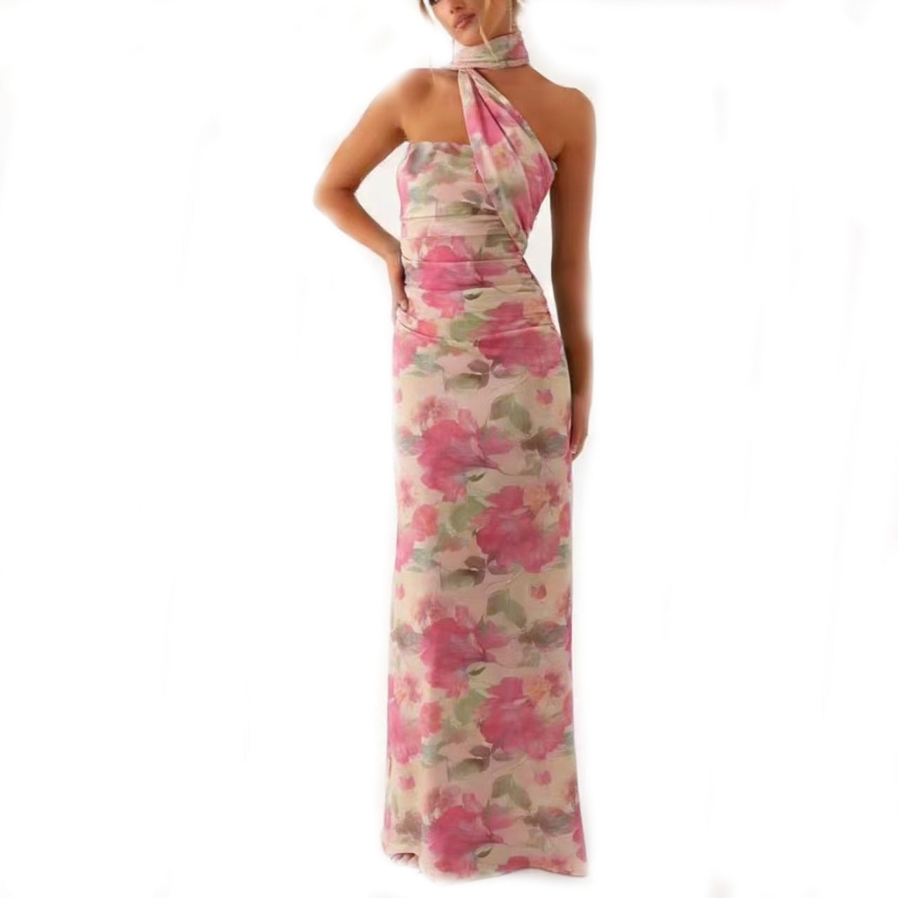 Women's Mesh Suspender Summer Pleated Long Slit Skirts