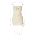Women's Fashion Rhinestone Heart-shaped Sexy Tube Stitching Lace Dress