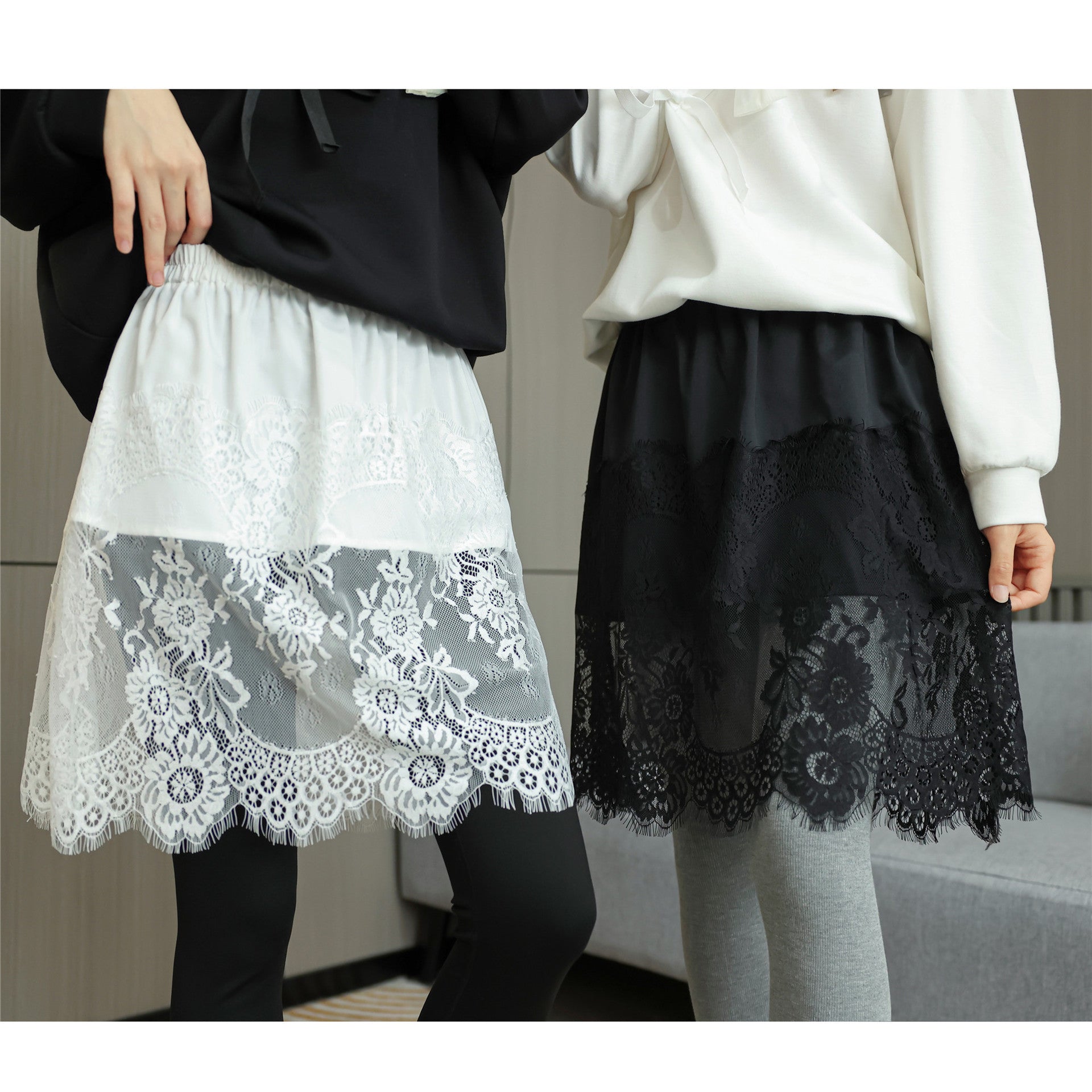 Curtain Inner Bandage Dress Base Lace Skirts