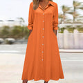 Women's Fashion Solid Color Lapel Long Sleeve Pocket Clothing