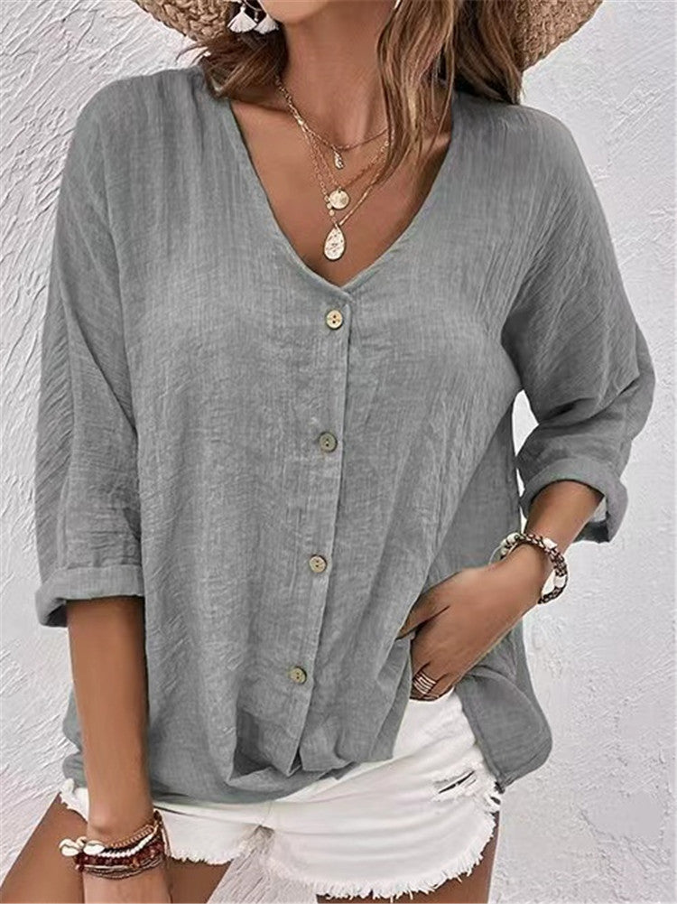 Women's Pullover Long Sleeve Loose Shirt Casual Tops
