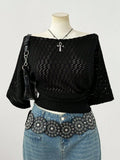 Women's French Style High-grade Hollow Wool Summer Slim Sweaters