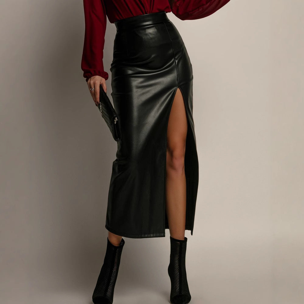 Women's High Waist Figure Flattering Sheath Solid Skirt