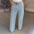 Women's Diamond Washed High-grade High Waist Straight Hot Women's Jeans