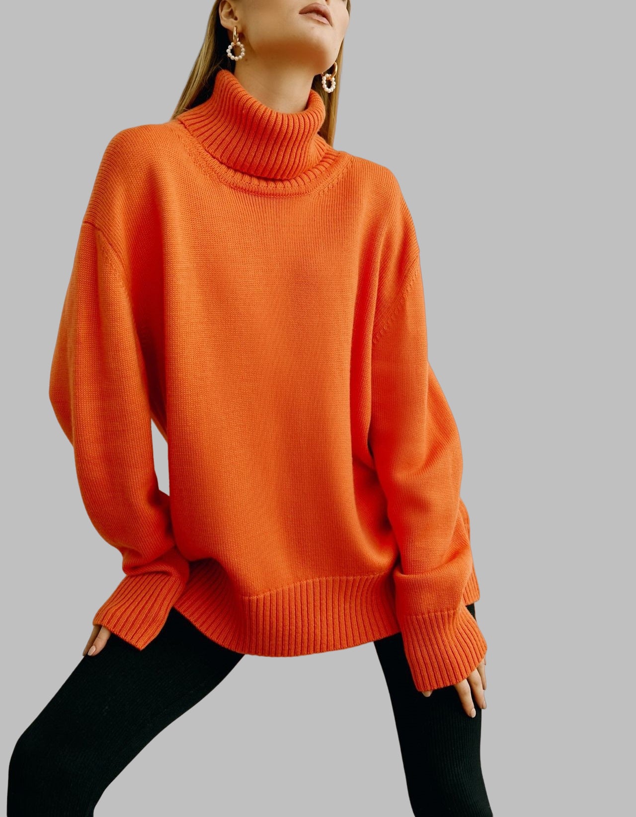 Women's Solid Color Turtleneck Loose Classic Price Women's Sweater