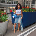Summer High Waist Raw Hem Ripped Distressed Split Skirts