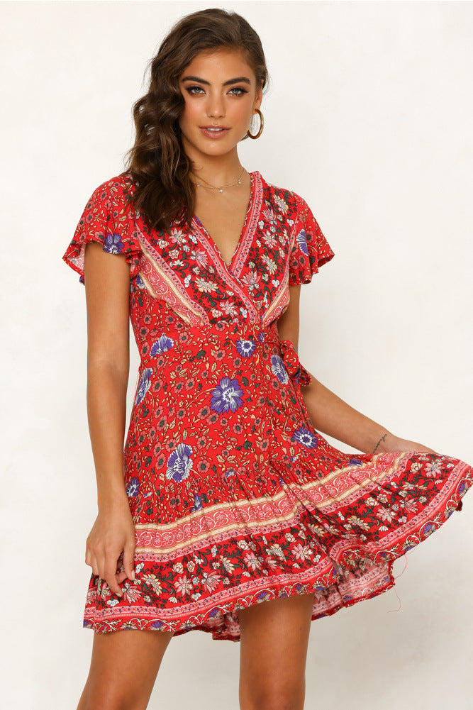 Slouchy Women's Summer Sexy Bohemian Printed Clothing