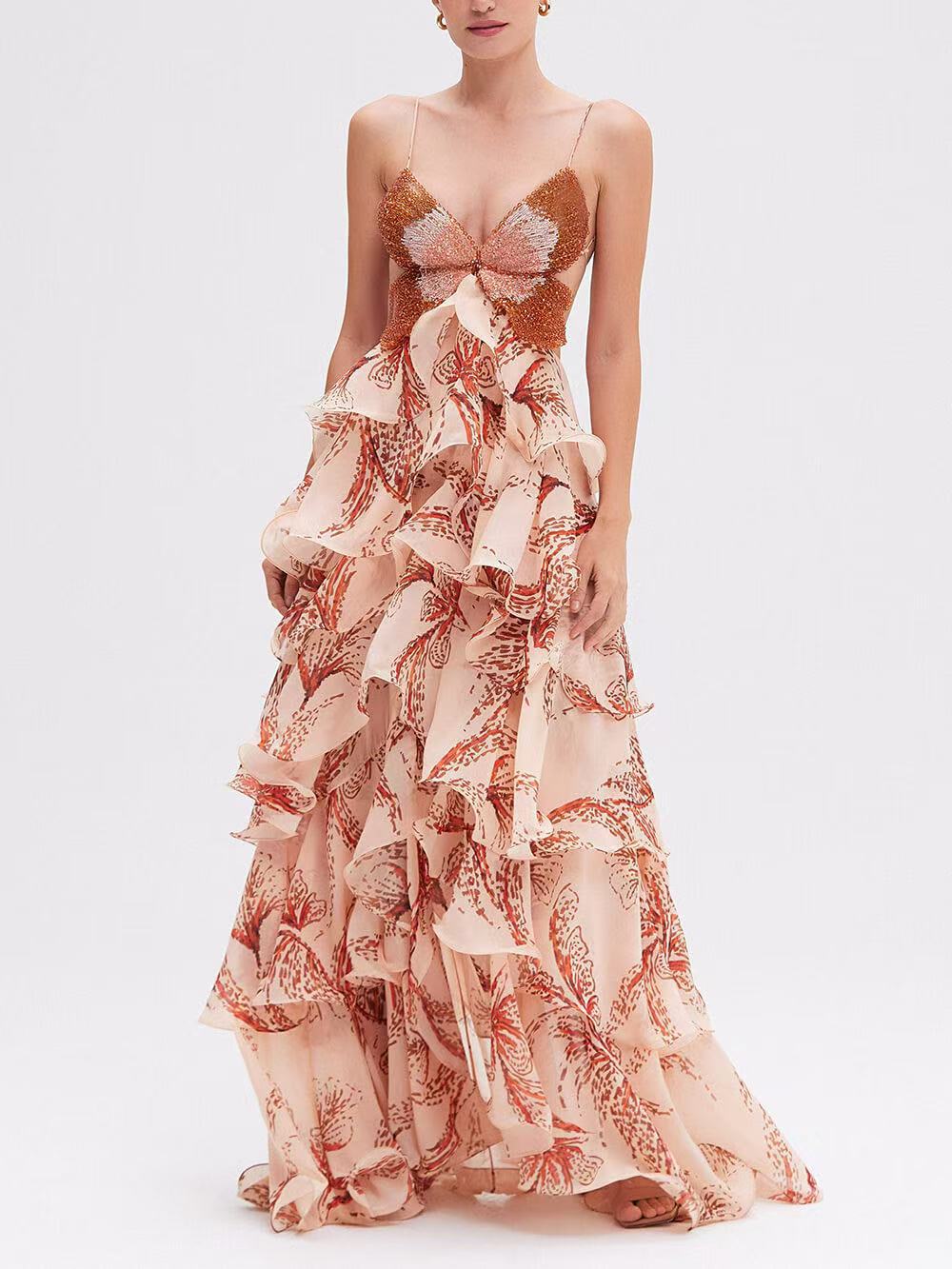 Women's Summer Fashion Ruffled Butterfly Long Skirts