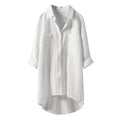 Women's Shirt Casual Style Cotton Double Pocket Clothing