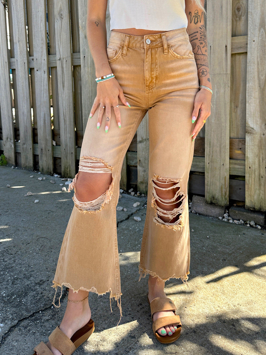 Women's High Quality Ripped Straight Loose Jeans