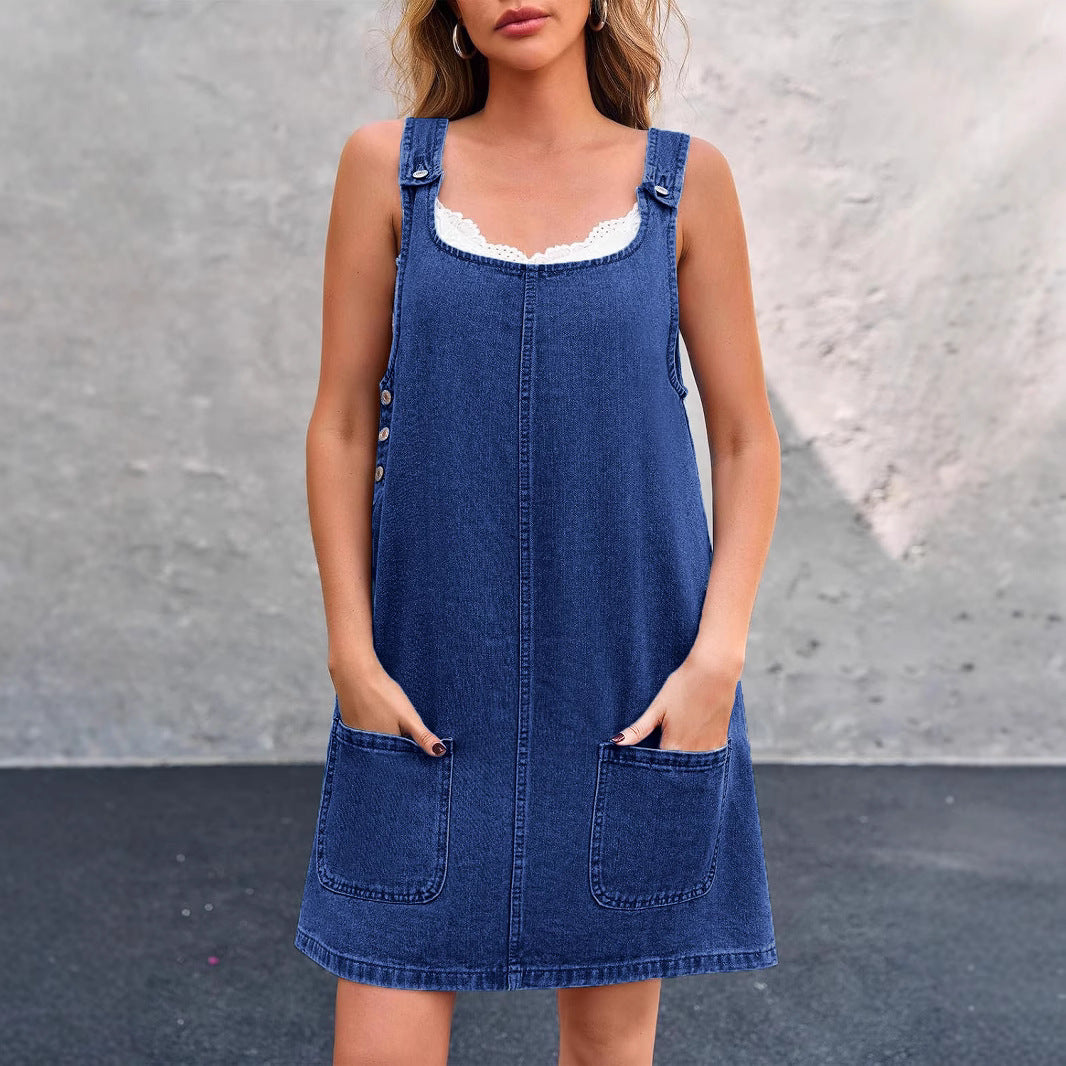 Women's Suspender Summer Denim Sexy Strap Dress