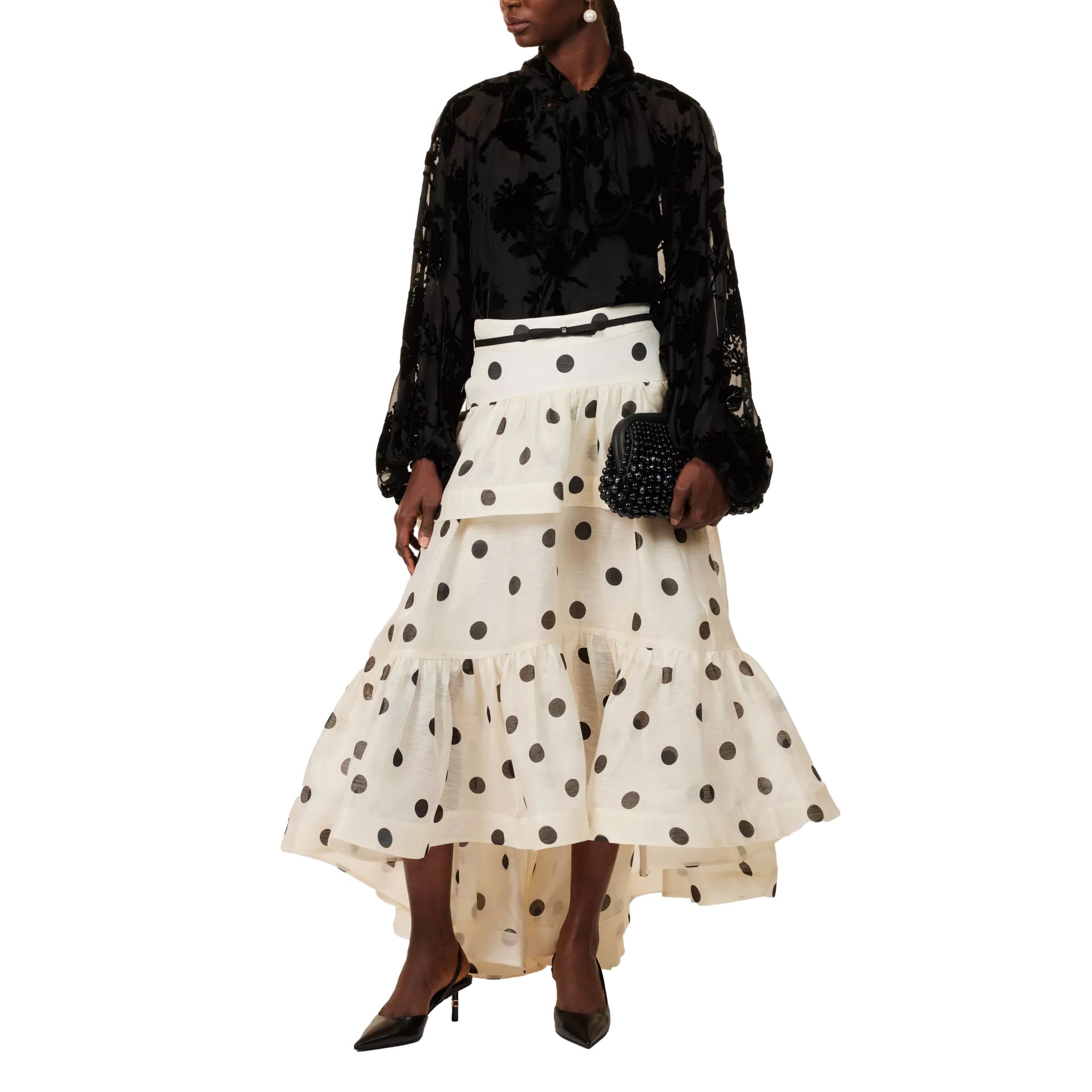 Women's Casual Fashion Wave Ruffled Tiered Dress Excluding Skirt