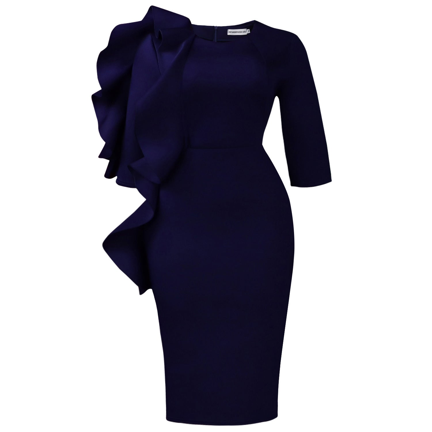 Autumn Fashionable Elegant Round Neck Sleeves Dress