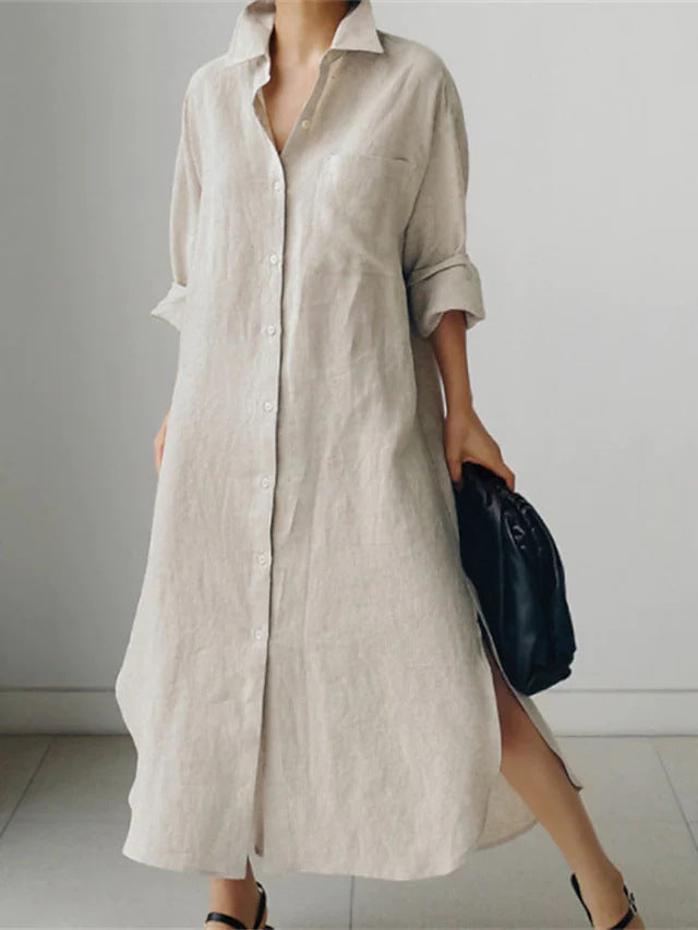 Cotton Linen Shirt Loose Irregular Bottoming Cardigans