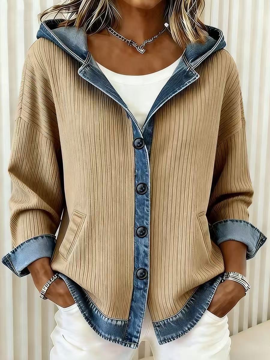 Cool Slouchy Women's Plaid Loose Hoodie Blouse