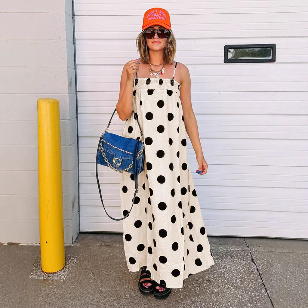 Women's Summer Polka Dot Printed Long For Dress